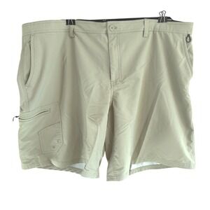 RealTree Fishing Shorts Men's 3XL Beige Cargo Pocket Zipper Pocket